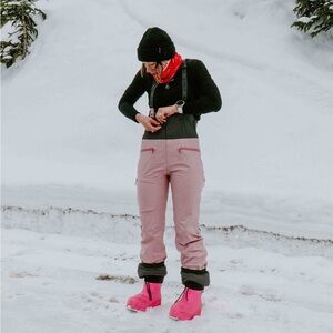 Willow 3L Shell Half-Bib Pant - Dusty Pink